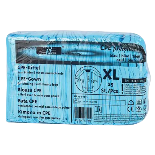 Mediware Einweg OP-Kittel  XL 132cm blau 25 Stk