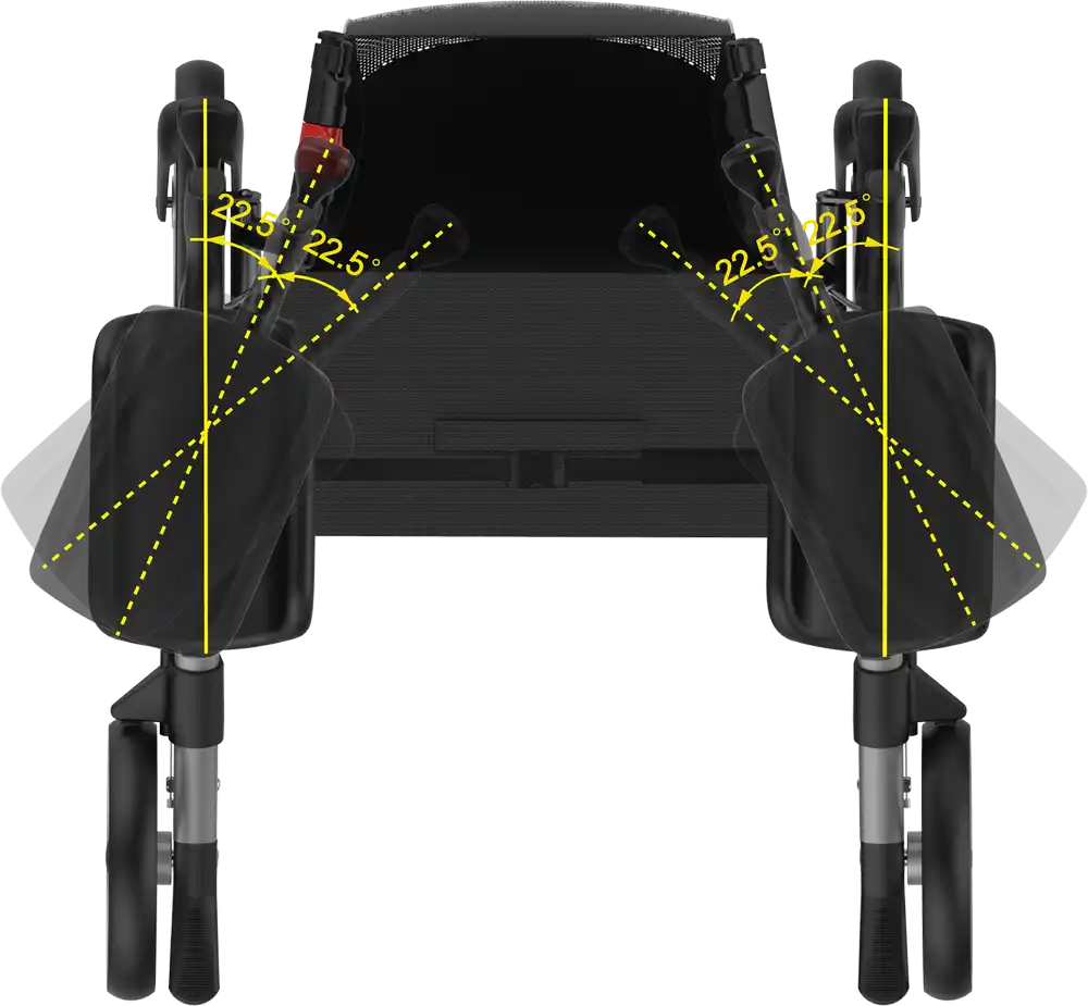 Arthritis Rollator Tiger mit drehbaren Armlehnen, metallic b