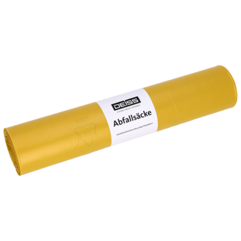 Abfallsäcke aus Recycling-LDPE 700x1100 mm, 120 l, gelb