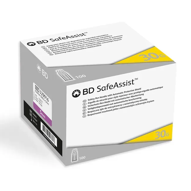 BD Safeassist Sicherheits-Pen-Nadeln 30 G 0,30 mm x 8 mm