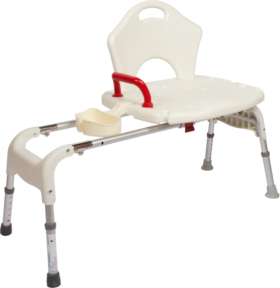 Badewannen-Transfer-Bank, Alu mit weissem Sitz