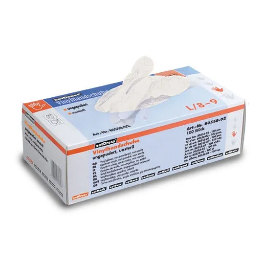 Handschuh Vinyl, puderfrei weiß, Größe XL