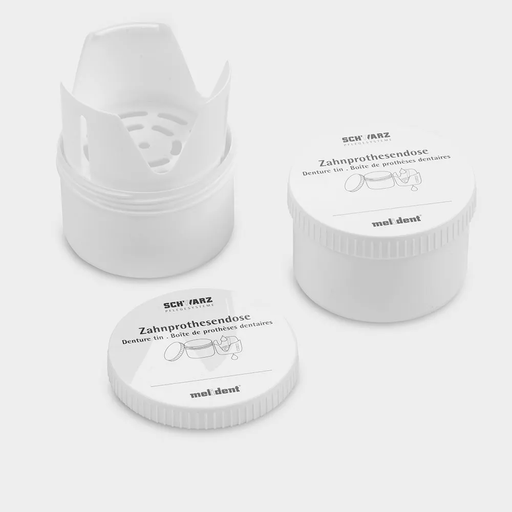 melident Zahnprothesendose weiß mit Schraubdeckel