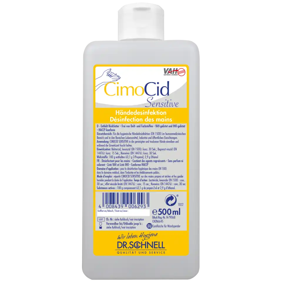 CIMOCID SENSITIVE Alkoholische Händedesinfektion mit Rückfet