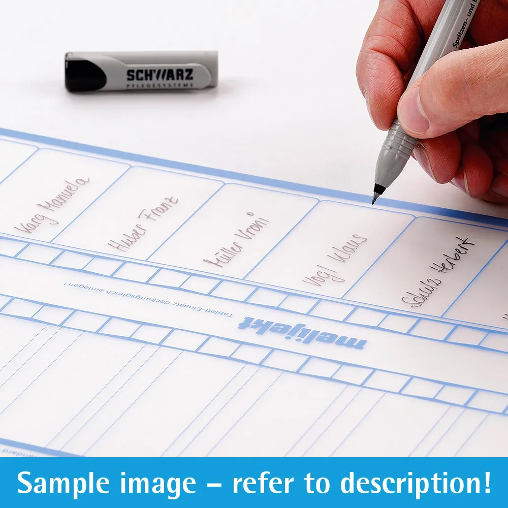Beschriftungsfolie melijekt Fertigspritzen-Tablett
