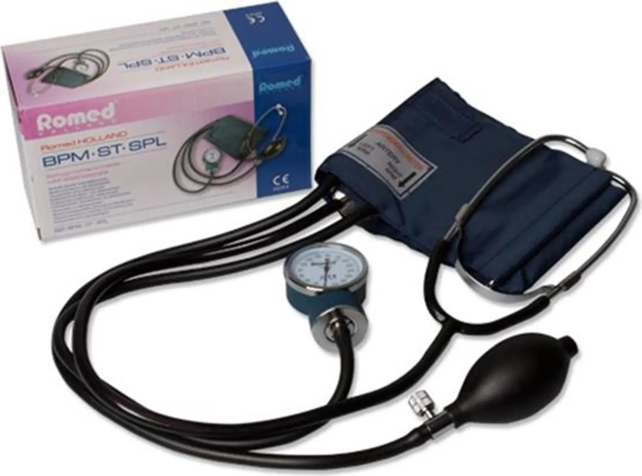 Romed Blutdruckmessgerät + Stethoskop Set mit Tasche