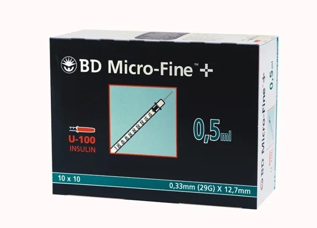 BD Micro-Fine + Insulinspritze U100 0,5ml 12,7mm 29G