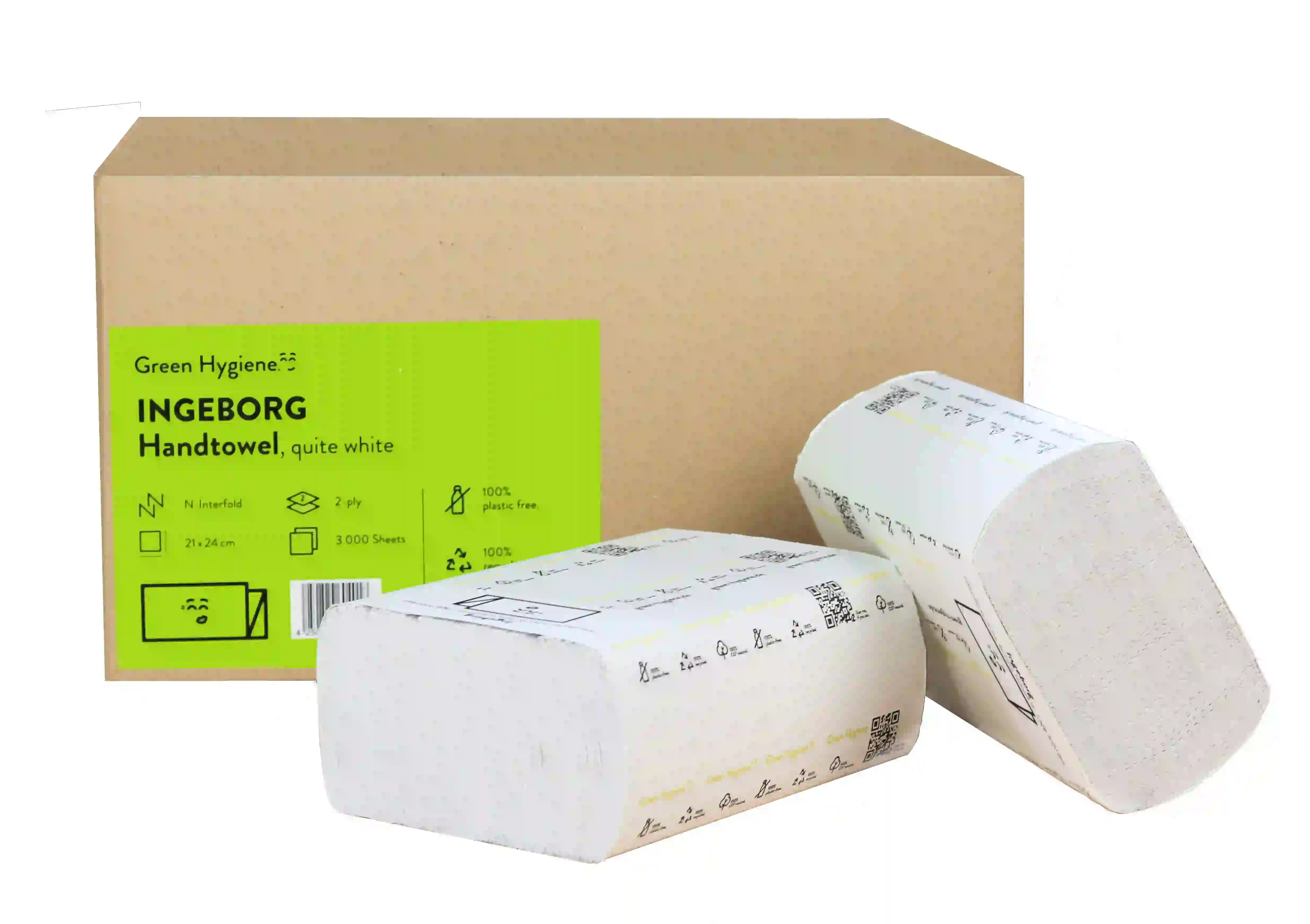 Green Hygiene® INGEBORG Falthandtücher N-Falz, 2-lagig