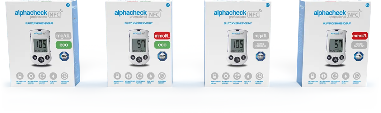 Alphacheck professional NFC Blutzuckermessgerät