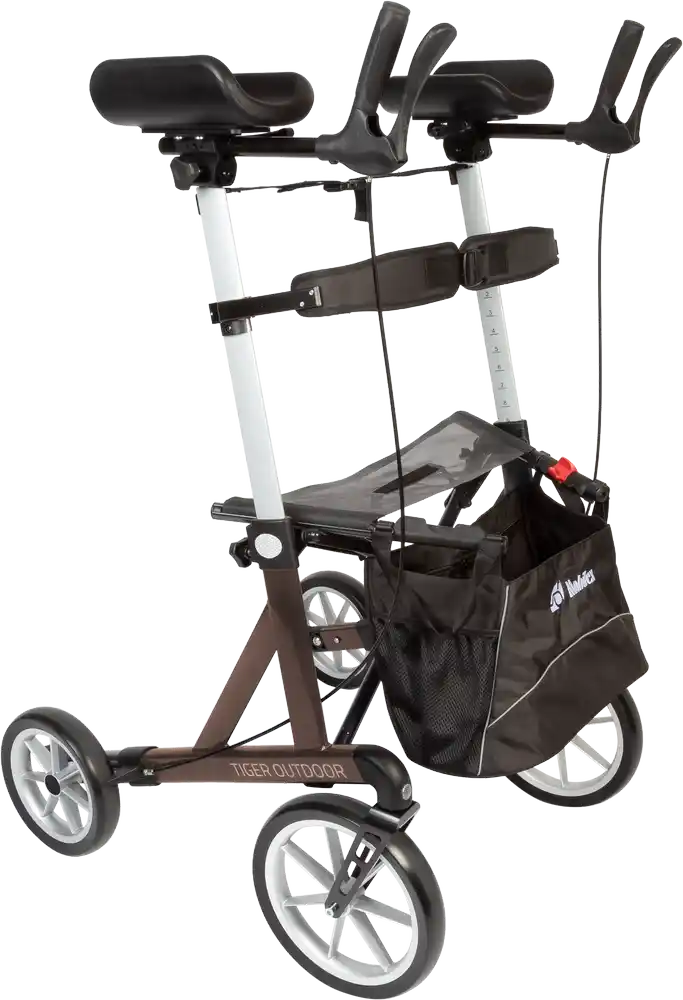 Arthritis Rollator Tiger Outdoor, braunmetallic, Sitzhöhe 62