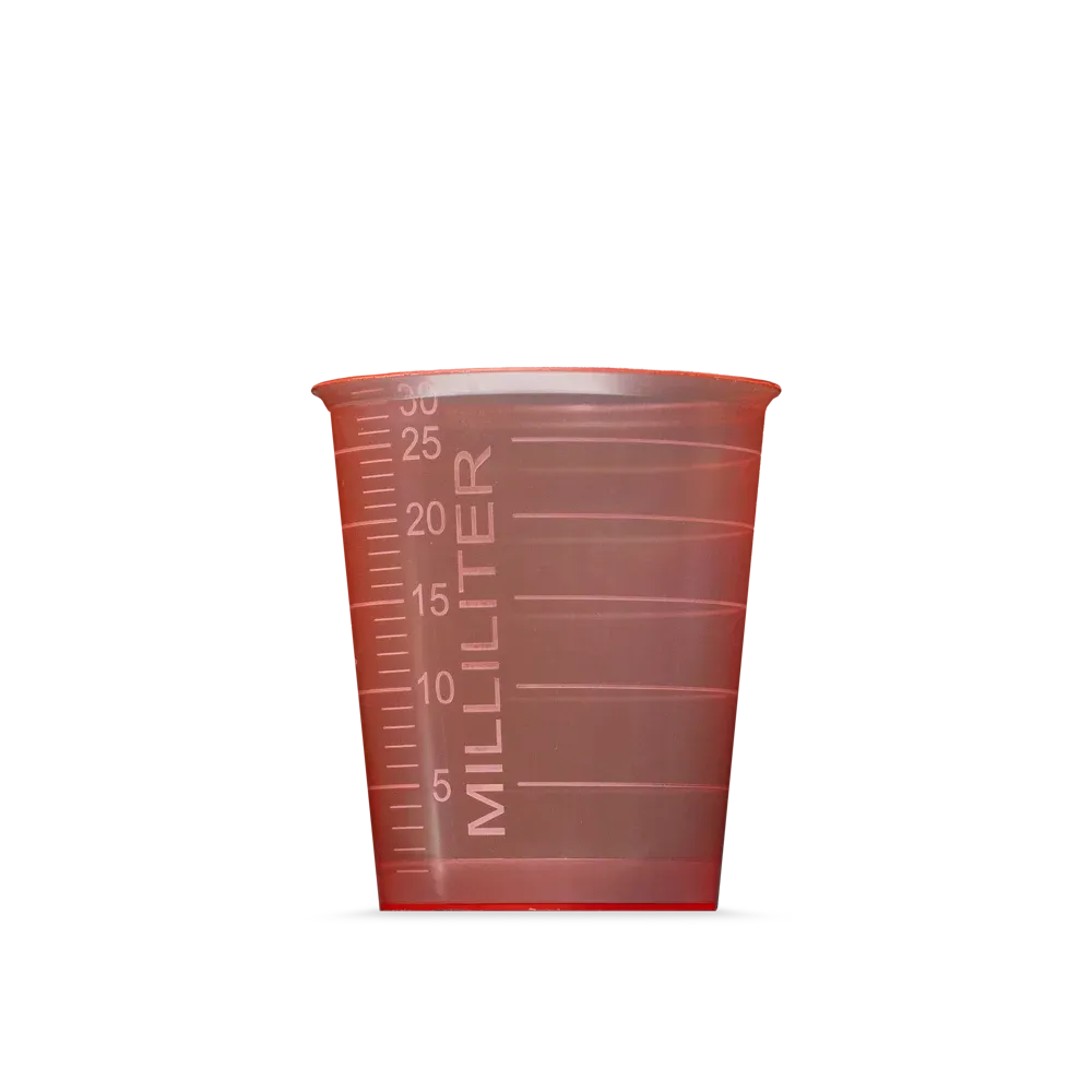 MED COMFORT BASIC Einmal Medizinbecher, 30 ml, rot