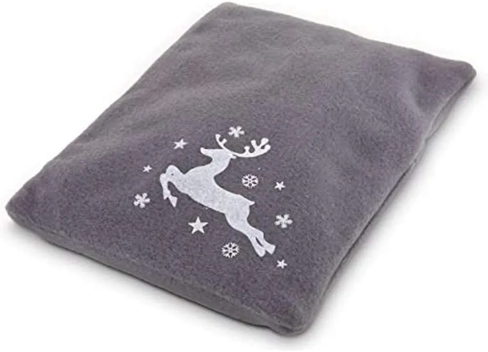 Weizenkissen mit weihnachtlichem Motiv, anthrazit