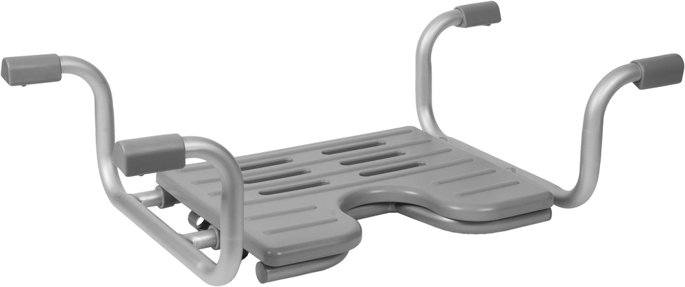 Badewannen-Einhängesitz, Alu grau, mit weichem PU Sitz