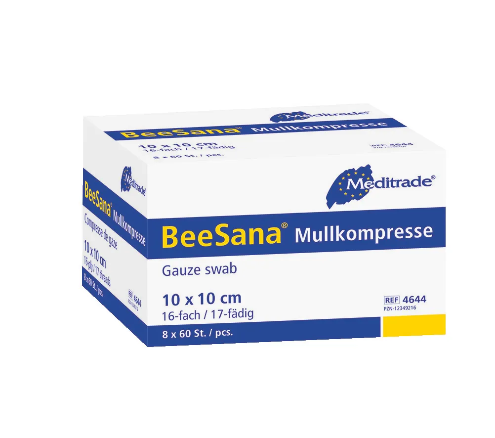 BeeSana® Mullkompresse, ohne RöKo, steril, 12-fach