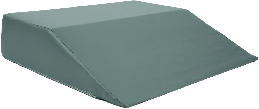 Doppellagiges Keilkissen, 43 x 45 x 10/0 cm, mit grauem Decu
