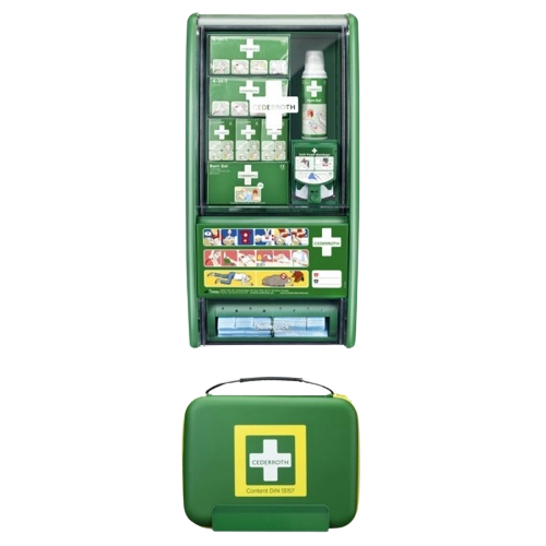 Erste-Hilfe & Verbrennungs Stations Set mit DIN 13157