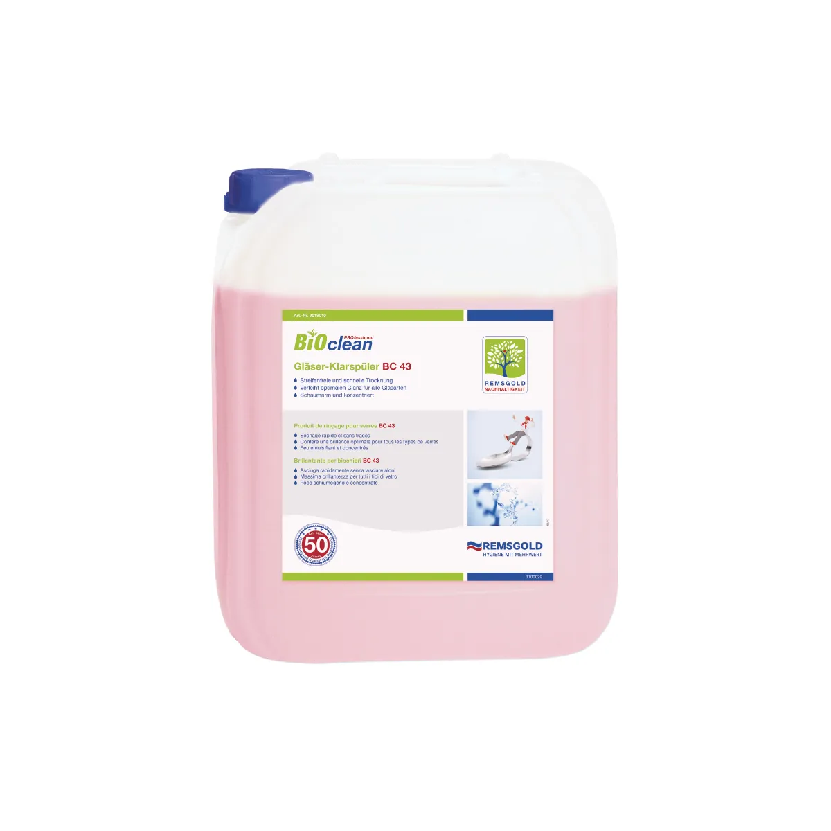 BCP Gläser-Klarspüler BC 43, 10 kg Kanister